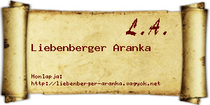 Liebenberger Aranka névjegykártya